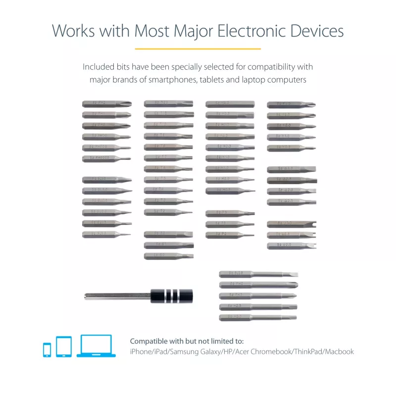 StarTech.com 55-Bit Electric Precision Screwdriver Set - Portable Cordless baterija Powered Bit Driver Kit for Electronic, Laptop, Computers, Tablet & Phone Repairs - Magnetic Work Pad