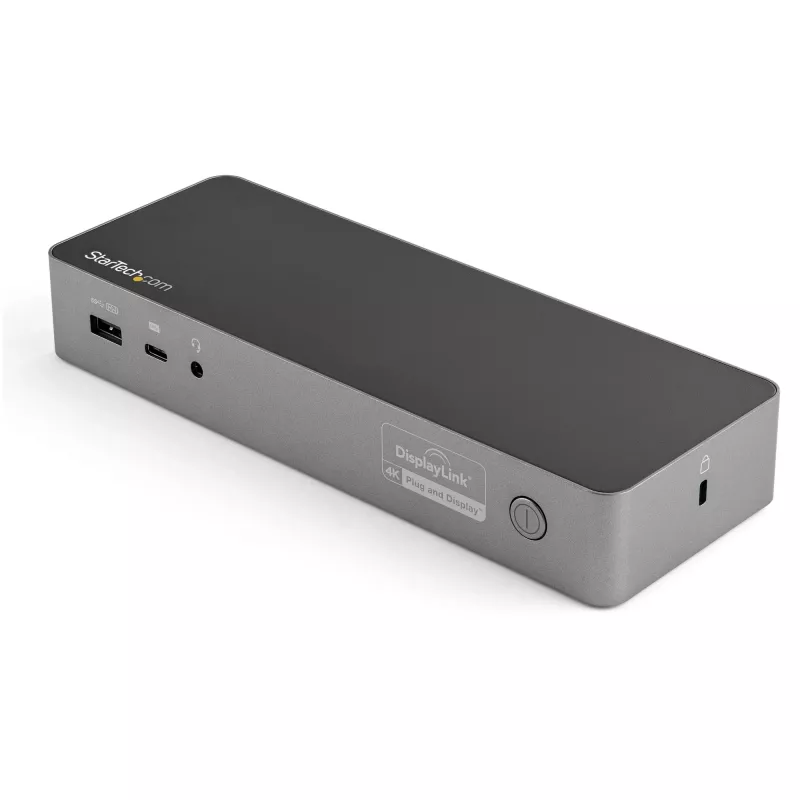 StarTech.com universāla klēpjdatoru dokstacija, hibrīda USB-C un USB-A dokstacija, divi 4K DP un HDMI, 100W PD, Mac/Windows/Chrome OS, 4x USB 5Gbps centrmezgls, GbE