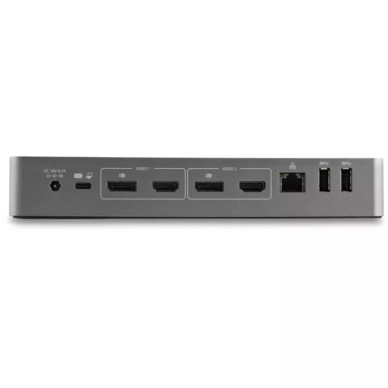 StarTech.com universāla klēpjdatoru dokstacija, hibrīda USB-C un USB-A dokstacija, divi 4K DP un HDMI, 100W PD, Mac/Windows/Chrome OS, 4x USB 5Gbps centrmezgls, GbE