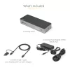 StarTech.com universāla klēpjdatoru dokstacija, hibrīda USB-C un USB-A dokstacija, divi 4K DP un HDMI, 100W PD, Mac/Windows/Chrome OS, 4x USB 5Gbps centrmezgls, GbE