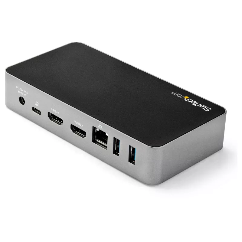 StarTech.com USB-C dokstacija - divu monitoru 1080p HDMI klēpjdatora pieslēgvieta - 65 W strāvas padeve - 1x USB-C, 3x USB-A, Ethernet - divu video displeju USB 3.1 Gen 1 Type-C dokstacija - Mac un Windows