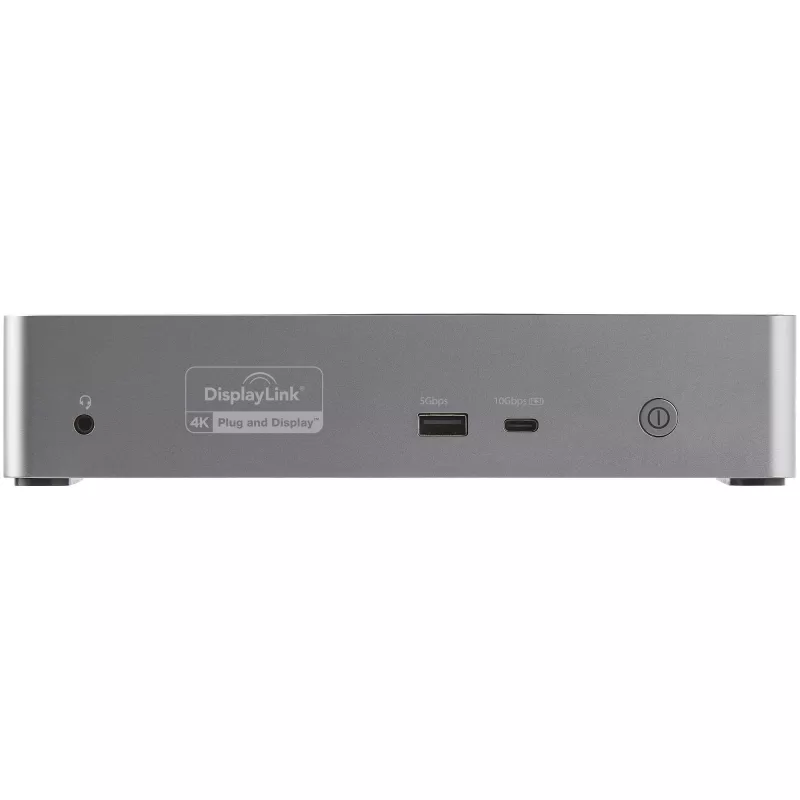 StarTech.com USB C dokstacija - 4K 60Hz četru monitoru DisplayPort un HDMI - universāla USB-C dokstacija ar 100W Power Delivery - USB centrmezgls ar 1x USB Type-C un 3x USB-A, Ethernet, Audio