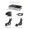 StarTech.com USB C dokstacija - 4K 60Hz četru monitoru DisplayPort un HDMI - universāla USB-C dokstacija ar 100W Power Delivery - USB centrmezgls ar 1x USB Type-C un 3x USB-A, Ethernet, Audio