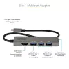 StarTech.com USB C vairāku pieslēgvietu adapteris — USB-C uz HDMI 2.0b 4K 60Hz (HDR10), 100 W strāvas padeves caurlaide, 4 portu USB 3.0 centrmezgls — USB Type-C mini dokstacija — 12 collu (30 cm) garš pievienots kabelis