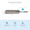 StarTech.com USB C vairāku pieslēgvietu adapteris — USB-C uz HDMI 2.0b 4K 60Hz (HDR10), 100 W strāvas padeves caurlaide, 4 portu USB 3.0 centrmezgls — USB Type-C mini dokstacija — 12 collu (30 cm) garš pievienots kabelis