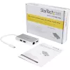 StarTech.com USB-C daudzportu adapteris — USB-C ceļojumu dokstacija ar 4K HDMI, 60 W strāvas padeves caurlaidi, GbE, 2 pieslēgvietu USB-A 3.0 centrmezglu — pārnēsājama mini USB Type-C dokstacija klēpjdatoram — balta