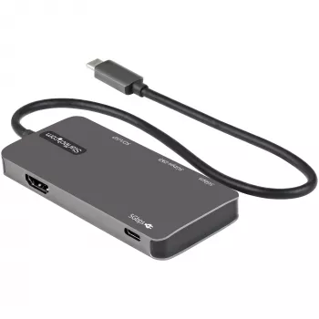 StarTech.com DKT30CHSDPD USB-C daudzportu adapteris mini doks, 4K HDMI, 100 W PD, SD/microSD slots, 3 portu USB 3.0 centrmezgls, 30 cm pievienots kabelis