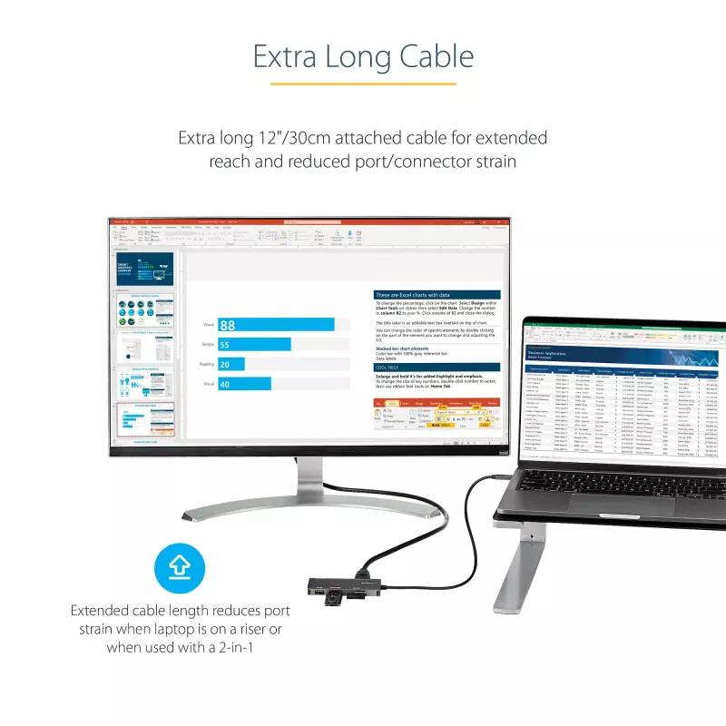 StarTech.com USB C daudzportu adapteris - USB-C uz 4K HDMI, 100W jaudas piegādes caurlaide, SD/MicroSD slots, 3 portu USB 3.0 centrmezgls - USB Type-C mini dokstacija - 12 inch (30cm) garš pievienots kabelis