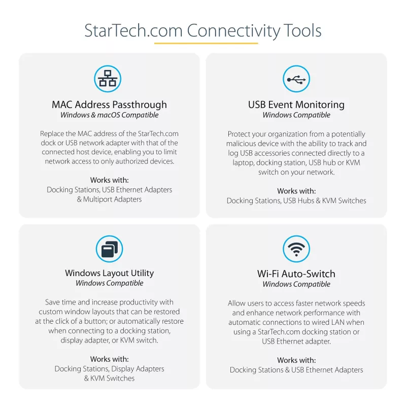 StarTech.com USB-C daudzportu adaptera centrmezgls, USB-C uz 4K 60Hz HDMI, Gigabit Ethernet un 100W klēpjdatora uzlāde Macbook Pro / Air un Windows