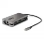 StarTech.com USB-C daudzportu adapteris - 4K 60Hz HDMI/DP - 3 portu USB centrmezgls - 100 W Power Delivery caurlaide - GbE - Ceļojumu mini dokstacija ar uzlādi - 1 pēdu/30 cm aptinamais kabelis