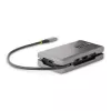 StarTech.com USB-C daudzportu adapteris - 4K 60Hz HDMI/DP - 3 portu USB centrmezgls - 100 W Power Delivery caurlaide - GbE - Ceļojumu mini dokstacija ar uzlādi - 1 pēdu/30 cm aptinamais kabelis