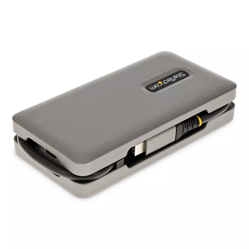 StarTech.com USB-C multiportu adapteris - HDMI/VGA - 4K 60Hz - 3 portu USB centrmezgls - 100W jaudas piegādes caurlaide - GbE - ceļojumu mini dokstacija ar uzlādi - 1ft/30cm aptinams kabelis