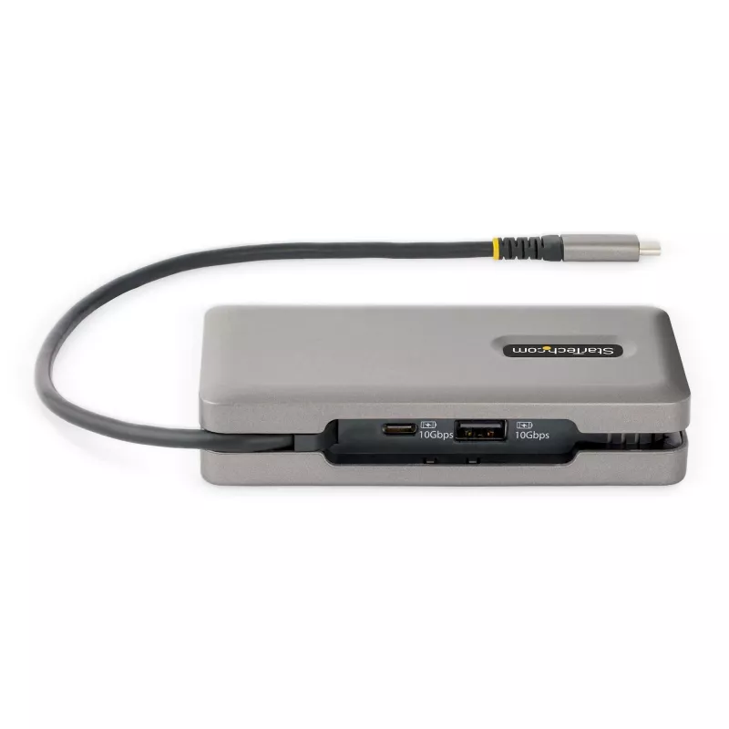 StarTech.com USB-C multiportu adapteris - HDMI/VGA - 4K 60Hz - 3 portu USB centrmezgls - 100W jaudas piegādes caurlaide - GbE - ceļojumu mini dokstacija ar uzlādi - 1ft/30cm aptinams kabelis