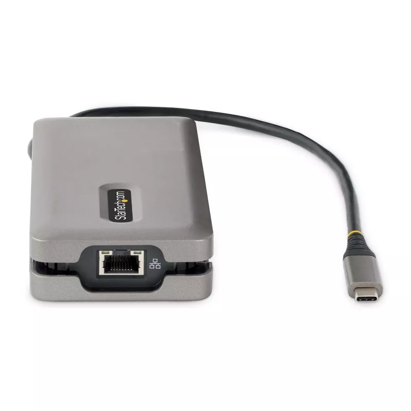 StarTech.com USB-C multiportu adapteris - HDMI/VGA - 4K 60Hz - 3 portu USB centrmezgls - 100W jaudas piegādes caurlaide - GbE - ceļojumu mini dokstacija ar uzlādi - 1ft/30cm aptinams kabelis