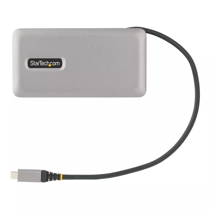 StarTech.com USB-C multiportu adapteris - HDMI/VGA - 4K 60Hz - 3 portu USB centrmezgls - 100W jaudas piegādes caurlaide - GbE - ceļojumu mini dokstacija ar uzlādi - 1ft/30cm aptinams kabelis