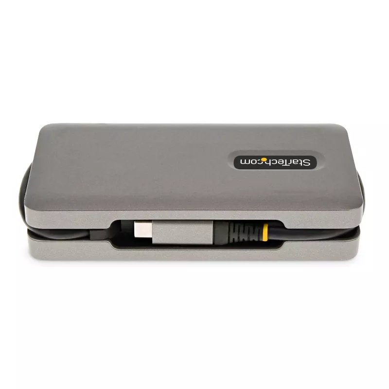 StarTech.com USB-C multiportu adapteris - HDMI/VGA - 4K 60Hz - 3 portu USB centrmezgls - 100W jaudas piegādes caurlaide - GbE - ceļojumu mini dokstacija ar uzlādi - 1ft/30cm aptinams kabelis