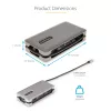 StarTech.com USB-C multiportu adapteris - HDMI/VGA - 4K 60Hz - 3 portu USB centrmezgls - 100W jaudas piegādes caurlaide - GbE - ceļojumu mini dokstacija ar uzlādi - 1ft/30cm aptinams kabelis