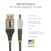 StarTech.com 3 pēdu (1 m) VESA sertificēts DisplayPort 1.4 kabelis - 8K 60Hz HDR10 - Ultra HD 4K 120Hz video - DP 1.4 kabelis/vads - monitoriem/displejiem - DisplayPort uz DisplayPort kabelis - vīr./vīr.