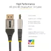 StarTech.com 6 pēdu (2 m) VESA sertificēts DisplayPort 1.4 kabelis - 8K 60Hz HDR10 - Ultra HD 4K 120Hz video - DP 1.4 kabelis/vads - monitoriem/displejiem - DisplayPort uz DisplayPort kabelis - v/v
