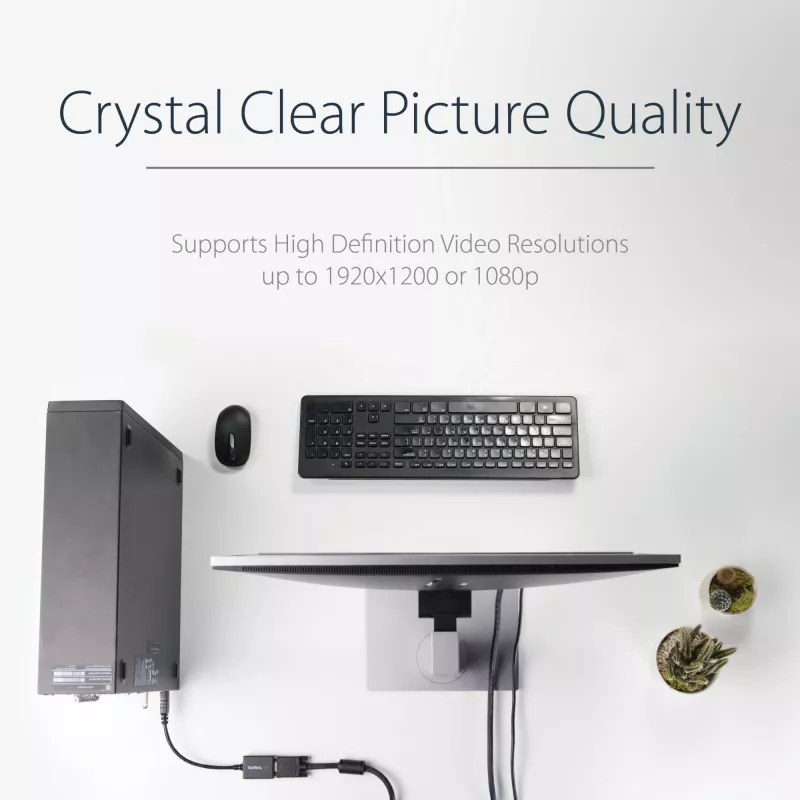 StarTech.com DisplayPort uz VGA adapteris - aktīvs DP uz VGA pārveidotājs - 1080p Video - DisplayPort sertificēts - DP/DP++ avots uz VGA monitora kabeļa adaptera sargspraudnis - fiksējošs DP savienotājs