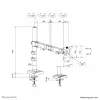 Neomounts DS60-600BL1 monitora statīvs 10-32 collas - Quick-fix - 180°-apturētājs