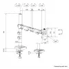 Neomounts DS60-600BL1 monitora statīvs 10-32 collas - Quick-fix - 180°-apturētājs