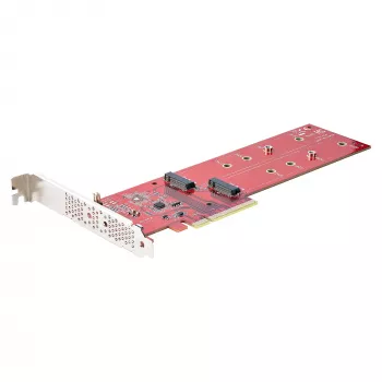 StarTech.com Divu M.2 PCIe SSD adaptera karte, PCIe x8 / x16 uz diviem NVMe vai AHCI M.2 SSD, PCI Express 4.0, 7,8 GBps uz disku, nepieciešama bifurkācija - saderīga ar Windows/Linux