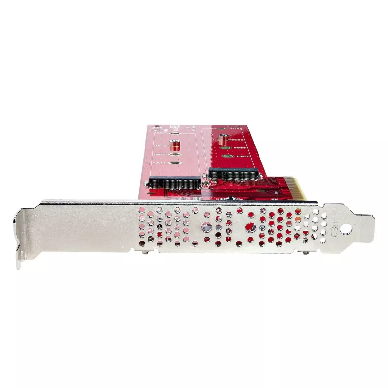StarTech.com Divu M.2 PCIe SSD adaptera karte, PCIe x8 / x16 uz diviem NVMe vai AHCI M.2 SSD, PCI Express 4.0, 7,8 GBps uz disku, nepieciešama bifurkācija - saderīga ar Windows/Linux