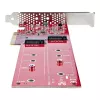 StarTech.com Divu M.2 PCIe SSD adaptera karte, PCIe x8 / x16 uz diviem NVMe vai AHCI M.2 SSD, PCI Express 4.0, 7,8 GBps uz disku, nepieciešama bifurkācija - saderīga ar Windows/Linux