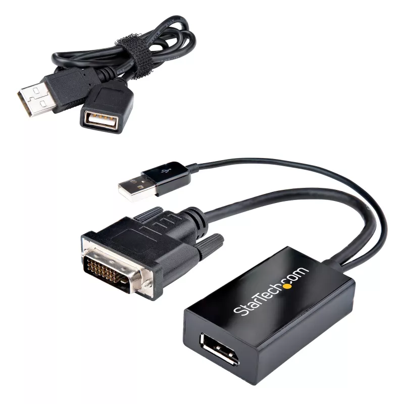 StarTech.com DVI uz DisplayPort adapteris - USB barošana - 1920 x 1200 - DVI uz DisplayPort pārveidotājs - Video adapteris - DVI-D uz DP