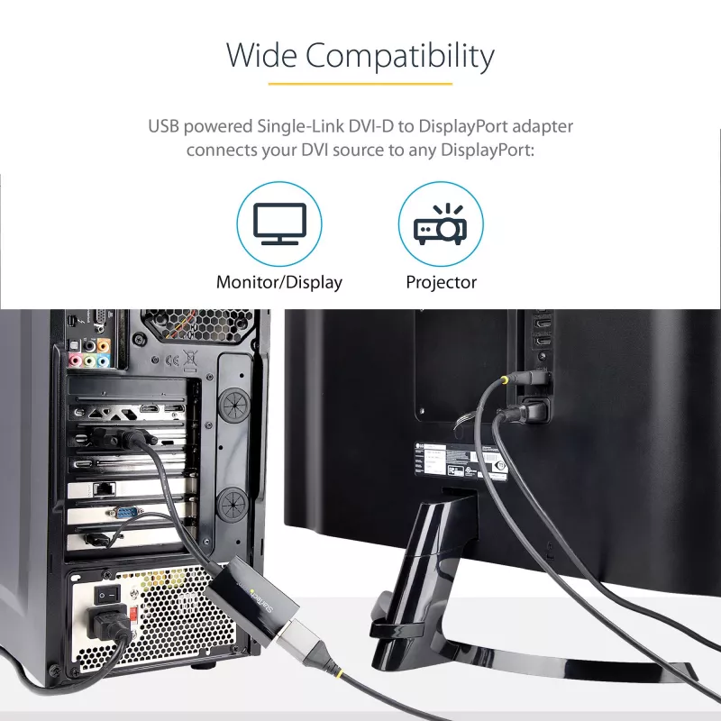 StarTech.com DVI uz DisplayPort adapteris - USB barošana - 1920 x 1200 - DVI uz DisplayPort pārveidotājs - Video adapteris - DVI-D uz DP