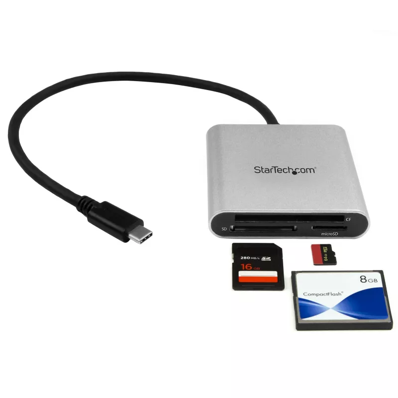 StarTech.com USB 3.0 zibatmiņas vairāku karšu lasītājs/rakstītājs ar USB-C – SD, microSD, CompactFlash