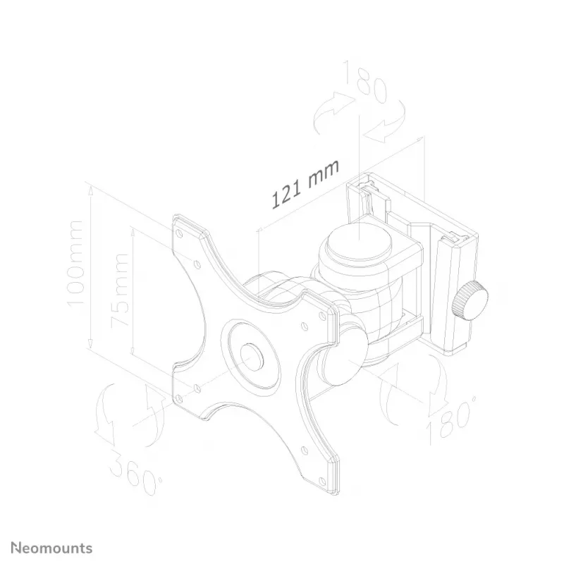 Neomounts FPMA-W250Melns Monitora/TV sienas stiprinājums 10-30 collu - pilnas kustības