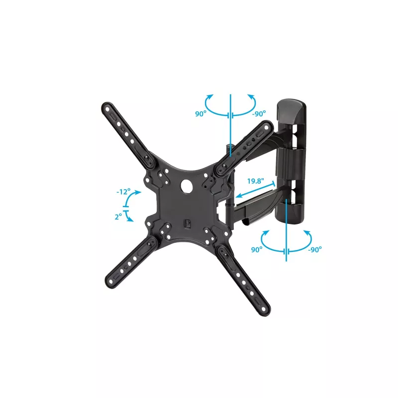 StarTech.com Full Motion TV Wall Mount - 32-55 inch (77lb/35kg) VESA Displays - Low Profile Universal plakans Screen TV Wall Mount - Heavy Duty Adjustable Tilt/Swivel Articulating Arm Bracket