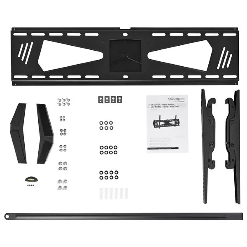 StarTech.com Zema profila TV sienas stiprinājums - Noliecams, 190,5 cm (75 collas), 300 x 200 mm, 800 x 400 mm, -5 - 10°, Tērauds, Melns