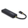 StarTech.com 4 portu USB-C centrmezgls, 5 Gbps, USB-C uz 4x USB-A, ar kopnes barošanu, mazs ceļojumu mini centrmezgls, vairāku portu USB 3.0 sadalītājs, pārnēsājams centrmezgls, pārstrāvas aizsardzība