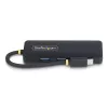 StarTech.com 4 portu USB-C centrmezgls, 5 Gbps, USB-C uz 4x USB-A, ar kopnes barošanu, mazs ceļojumu mini centrmezgls, vairāku portu USB 3.0 sadalītājs, pārnēsājams centrmezgls, pārstrāvas aizsardzība