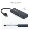 StarTech.com 4 portu USB-C centrmezgls, 5 Gbps, USB-C uz 4x USB-A, ar kopnes barošanu, mazs ceļojumu mini centrmezgls, vairāku portu USB 3.0 sadalītājs, pārnēsājams centrmezgls, pārstrāvas aizsardzība