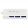 StarTech.com 4 Portu USB C centrmezgls ar 1x USB-C un 3x USB-A pieslēgvietām (SuperSpeed 5 Gbps) – USB kopnes barošana – Pārnēsājams/klēpjdatora USB 3.0 adaptera centrmezgls – USB 3.1 Gen 1/USB 3.2 Gen 1 Type-C centrmezgls – Balts