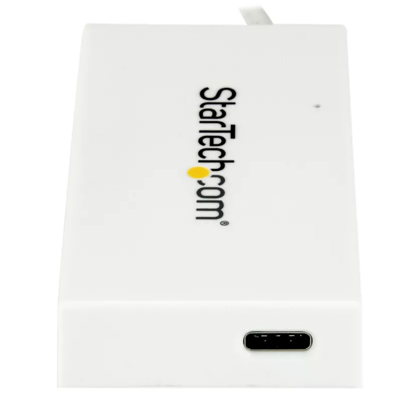 StarTech.com 4 Portu USB C centrmezgls ar 1x USB-C un 3x USB-A pieslēgvietām (SuperSpeed 5 Gbps) – USB kopnes barošana – Pārnēsājams/klēpjdatora USB 3.0 adaptera centrmezgls – USB 3.1 Gen 1/USB 3.2 Gen 1 Type-C centrmezgls – Balts