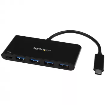 StarTech.com HB30C4AFPD 4 portu USB-C centrmezgls, USB-C uz 4x USB-A, USB 3.0 SuperSpeed 5Gbps, Power Delivery 2.0