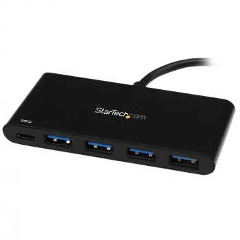 StarTech.com HB30C4AFPD 4 portu USB-C centrmezgls, USB-C uz 4x USB-A, USB 3.0 SuperSpeed 5Gbps, Power Delivery 2.0