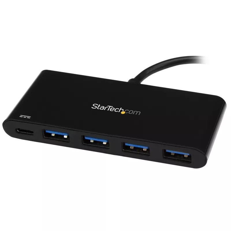 StarTech.com 4 Portu USB C centrmezgls ar 4 USB Type-A pieslēgvietām (USB 3.0 SuperSpeed 5 Gbit/s) - 60 W strāvas padeves caurlaides uzlāde - USB 3.1 Gen 1/USB 3.2 Gen 1 klēpjdatora centrmezgla adapteris - MacBook, Dell