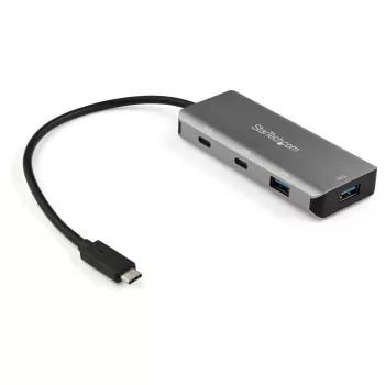 StarTech.com 4 portu USB C centrmezgls ar 2x USB A un 2x USB C - SuperSpeed 10 Gbps USB Type-C 3.1/3.2 Gen 2 centrmezgls - ar USB kopnes barošanu - pārnēsājams USB-C uz USB adaptera centrmezgls - alumīnija - 25cm (9,8 collas) kabelis~4 portu USB C centrmezgls ar 2x USB A un 2x USB C - SuperSpeed 10 Gbps USB Type-C 3.2 Gen 2 centrmezgls - ar USB kopnes barošanu - pārnēsājams USB-C uz USB adaptera…