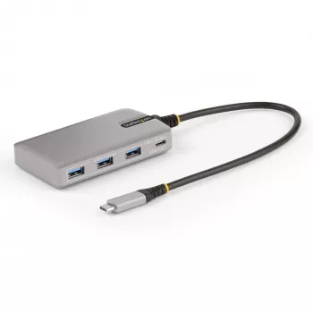 StarTech.com 4 portu USB-C centrmezgls ar USB-C DP Alt Mode video izeju 4K 60Hz - 3x USB-A, 1x USB Type-C, 100 W Power Delivery caurlaide, USB 3.2 10Gbps, 1 pēda/30cm kabelis, portatīvs USB centrmezgls