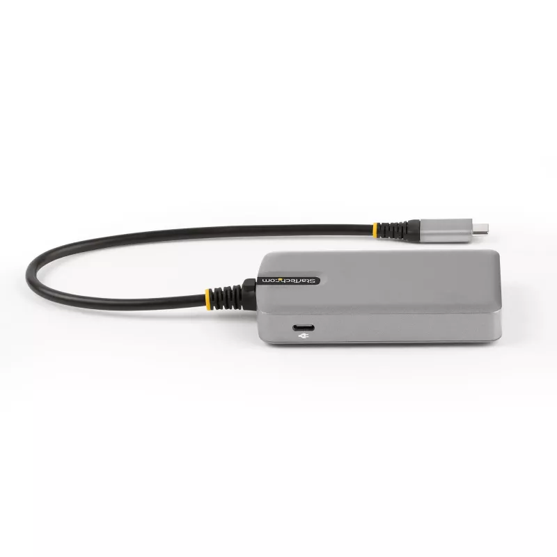 StarTech.com 4 portu USB-C centrmezgls ar USB-C DP Alt Mode video izeju 4K 60Hz - 3x USB-A, 1x USB Type-C, 100 W Power Delivery caurlaide, USB 3.2 10Gbps, 1 pēda/30cm kabelis, portatīvs USB centrmezgls