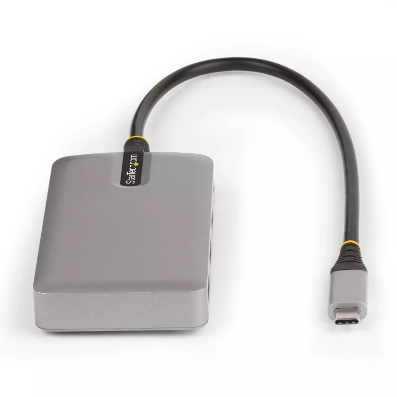 StarTech.com 4 portu USB-C centrmezgls ar USB-C DP Alt Mode video izeju 4K 60Hz - 3x USB-A, 1x USB Type-C, 100 W Power Delivery caurlaide, USB 3.2 10Gbps, 1 pēda/30cm kabelis, portatīvs USB centrmezgls