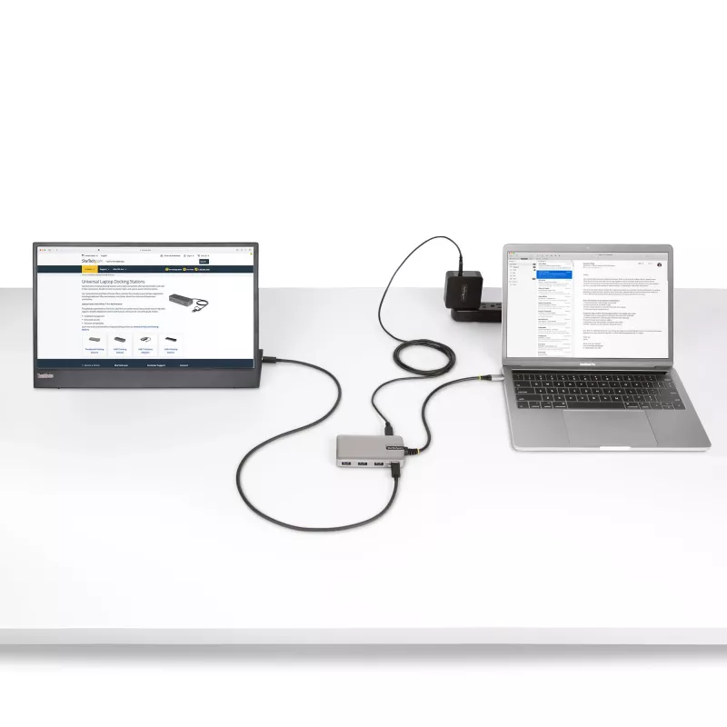 StarTech.com 4 portu USB-C centrmezgls ar USB-C DP Alt Mode video izeju 4K 60Hz - 3x USB-A, 1x USB Type-C, 100 W Power Delivery caurlaide, USB 3.2 10Gbps, 1 pēda/30cm kabelis, portatīvs USB centrmezgls