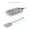 StarTech.com 4 portu USB-C centrmezgls ar USB-C DP Alt Mode video izeju 4K 60Hz - 3x USB-A, 1x USB Type-C, 100 W Power Delivery caurlaide, USB 3.2 10Gbps, 1 pēda/30cm kabelis, portatīvs USB centrmezgls