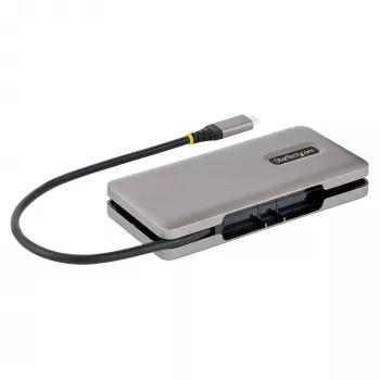 StarTech.com HB31CM1A3CB 4 portu USB-C centrmezgls, 1x USB-A + 3x USB-C, USB 3.2 Gen 2 10 Gbps, barojams no USB, 25 cm (9,8 collu) aptinams kabelis